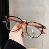 Fashion Anti Blue Light Glasses Women Retro Wood Grain Leg Glasses Transparent Square Glasses Frame Flat Computer Goggles