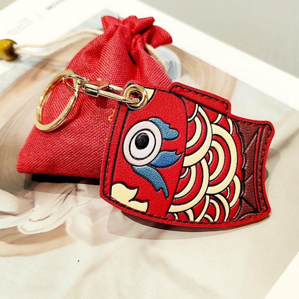 Leather Cartoon Candlestick Keyring Cartoon Candlestick Design Holiday Gift Keychain Bag Charm