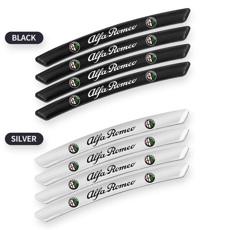 Car Styling 4Pcs Aluminum Wheel Rim Sticker Decal For Alfa Romeo Giulia Stelvio Giulietta 156 159 147 Mito Tonale Brera Disco