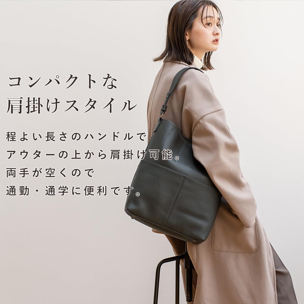 VITAFELICE Echt Leer Handtas met Eén Handvat voor Dames, sib-20032n (Lichtgrijs)