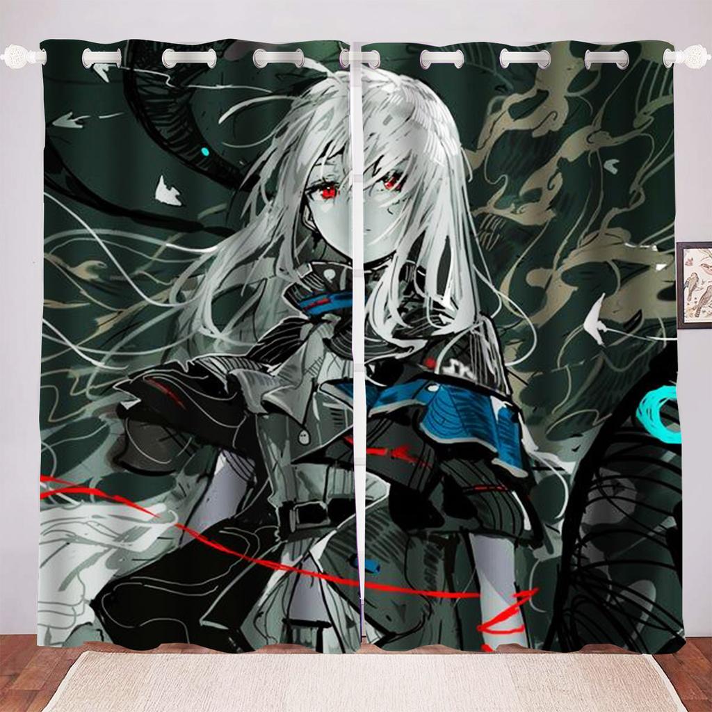 Anime Girl Digital Print Curtain Cartoon Window Animation Bedroom Fashion Style Cute Home Decoration Polyester Curtains Light Blocking Made Of Decor