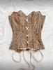 European & American Lace Corset: Hollow-Out Fishbone Bustier Top with French Print