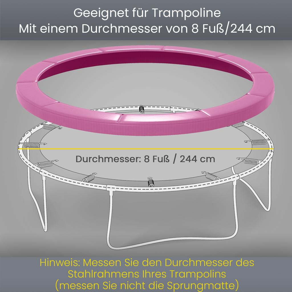 Replacement Spring Cover for Trampolines, Waterproof, Tear-Resistant, diameter 244 cm, Pink