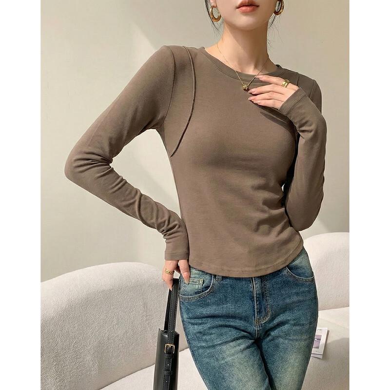 Demana All-Season Round Neck Long Sleeve T-Shirt M