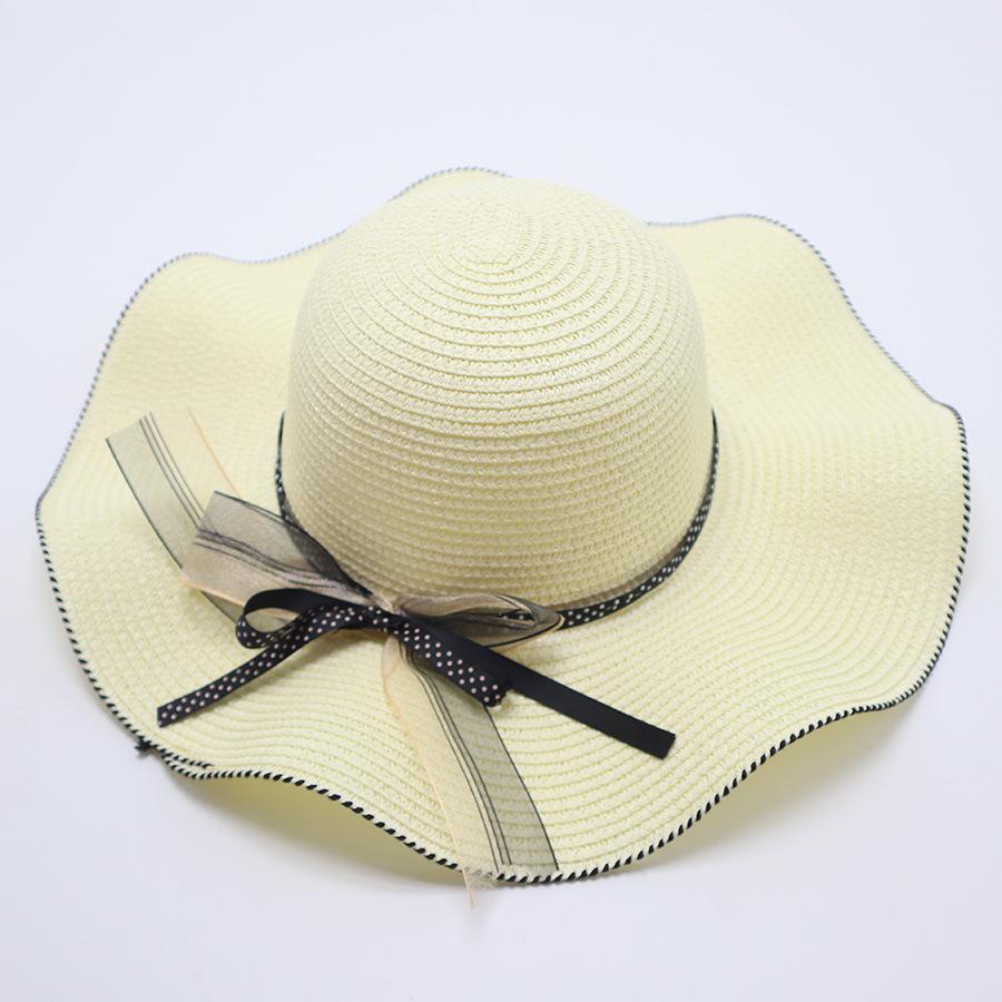 Pălărie de Paie de Vară pentru Femei cu Boruri Largi pentru Protecție Solară și Umbră Pălărie de Plajă Bor Mare Vacanță Călătorie Pălărie de Soare