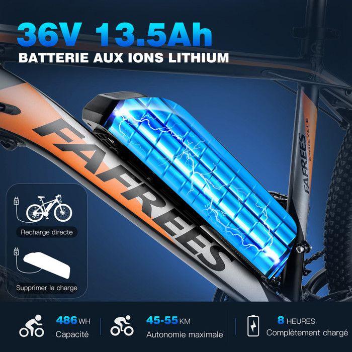 FAFREES 26 Hailong One - 26" Electric Bike - 450W Motor 36V/13.5Ah Battery - Shimano 21-speed - Range 100km - Black