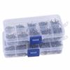 1600Pcs/1 Box Fishing Hooks Carbon Steel Strong Sharp Silver Circle Fishhook 3 #-12 #Jig Barbed Pesca Portable Lure Bait Tackle