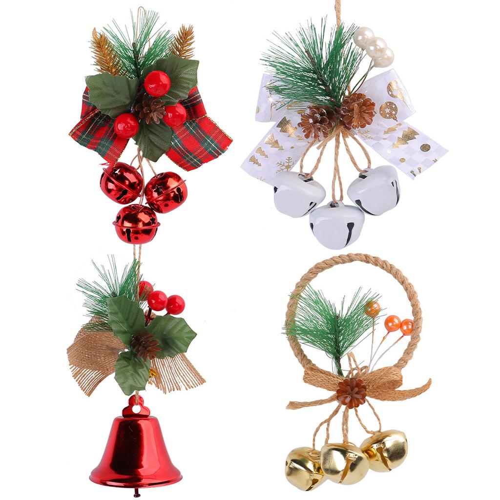 Christmas Bell Accessories Pendant DIY Mall Christmas Tree Pendant Bow Bell Decoration