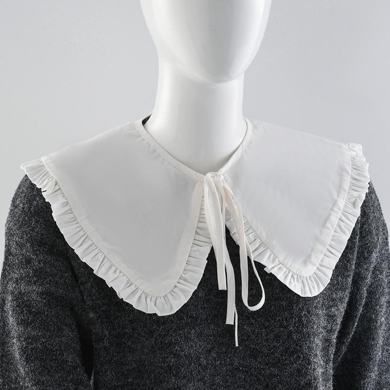 Sweet Lapel Shawl Doll Collar Shoulder Wrap Student Adjustable Ribbon Sweater Hoodie Fake Collar Ruffle Detachable Collar