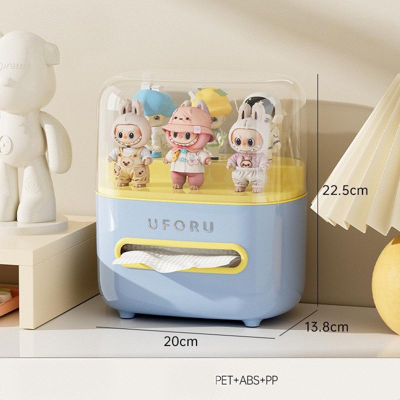 Multi functional sealed dustproof trendy toy storage box, office living room desktop tissue box, home decoration