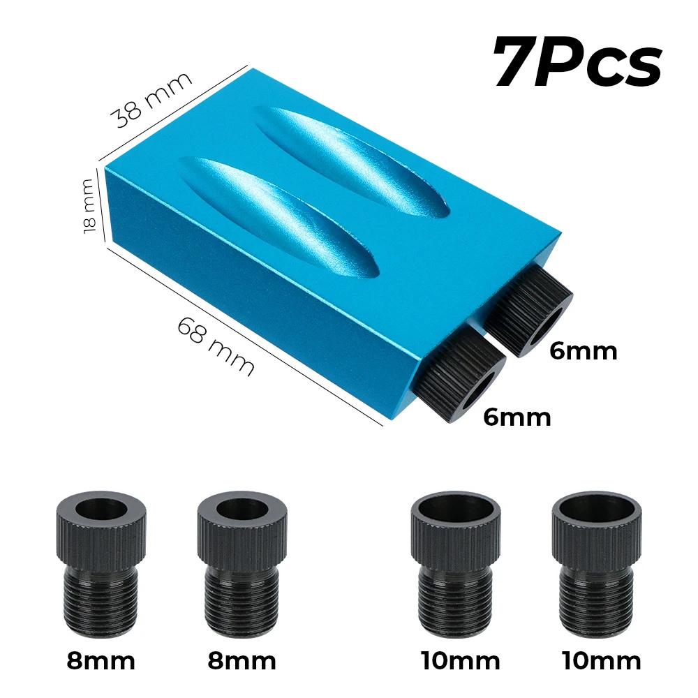 7/14/15Pcs 15 Degrees Pocket Hole Jig Kit Woodworking Hole Drilling Guide Locator With Drill Bit Set Hole Puncher