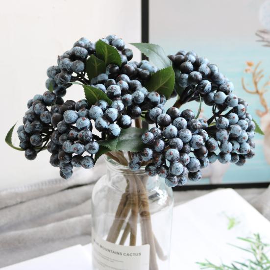 10 Inch Artificial Berry Picks Faux Blue/Red/Orange Berries Stem Farmhouse Rustic Fake Fruit Branch for Wedding Party Home Decor