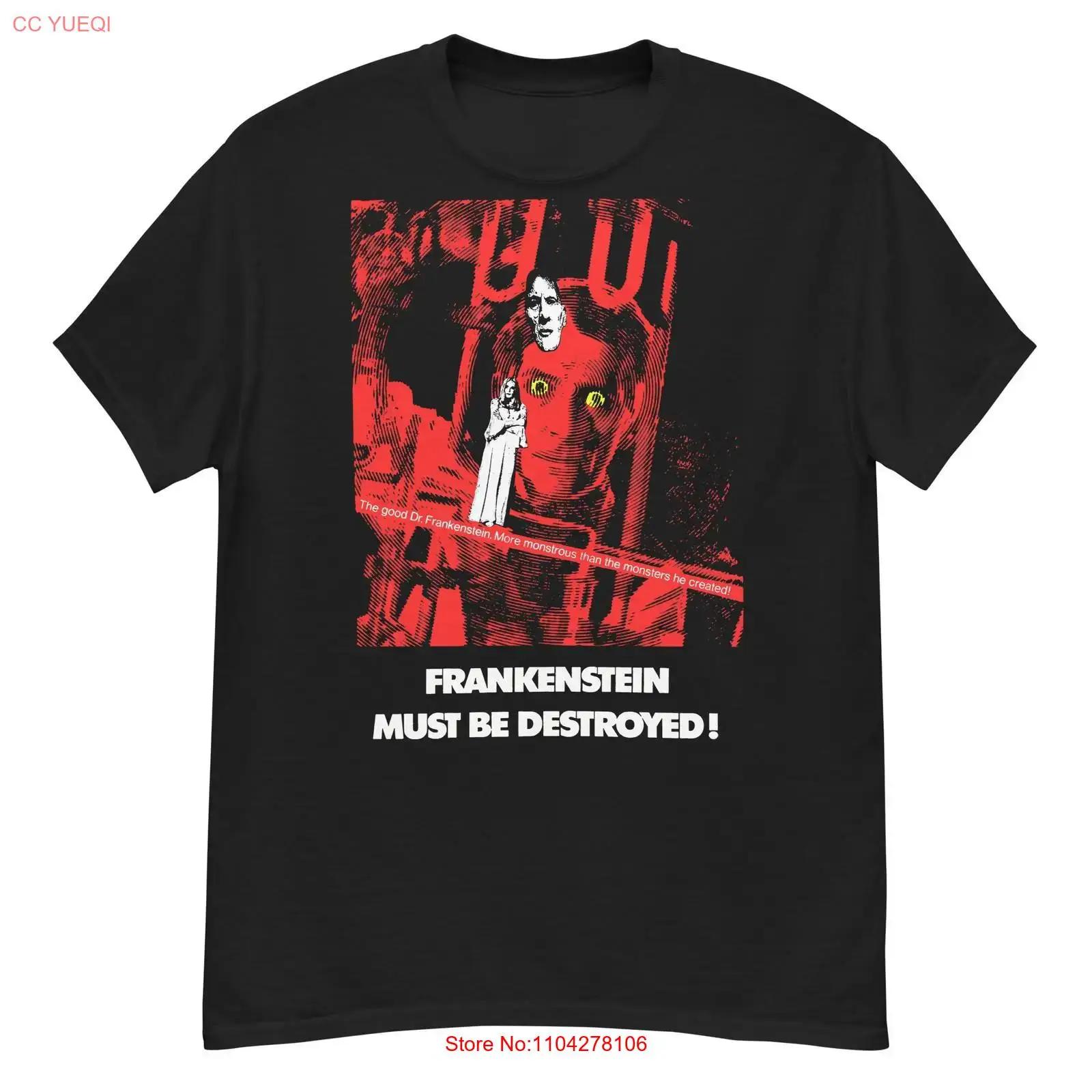 

Frankenstein Must Be Destroyed cult Hammer horror film fan art t shirt vintage Washed fashion Breathable streetwear S разноцветный