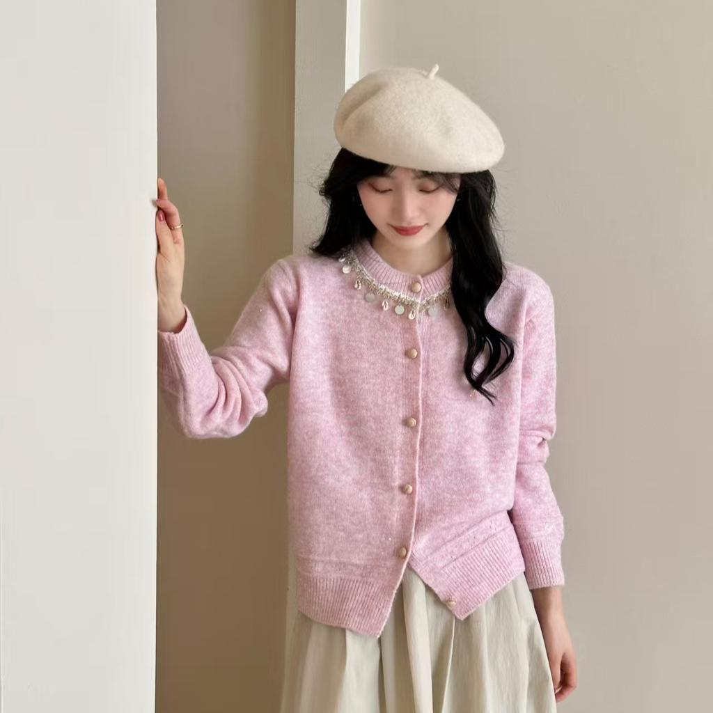 Sweater Coat Gentle and Casual Korean-style Knitted Cardigan for Women In Autumn and Winter Loose and Versatile Sweater Cardigan