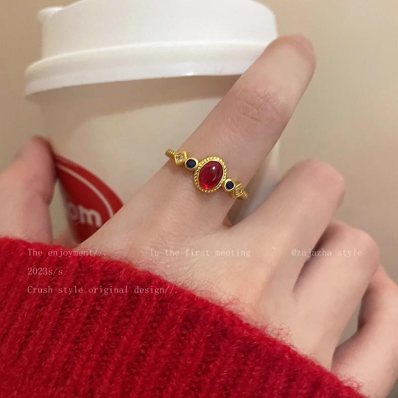Wind Pearl Zircon Butterfly Ring Female Niche High-end Sense Light Luxury Couple Pair Ring Temperament Open Ring
