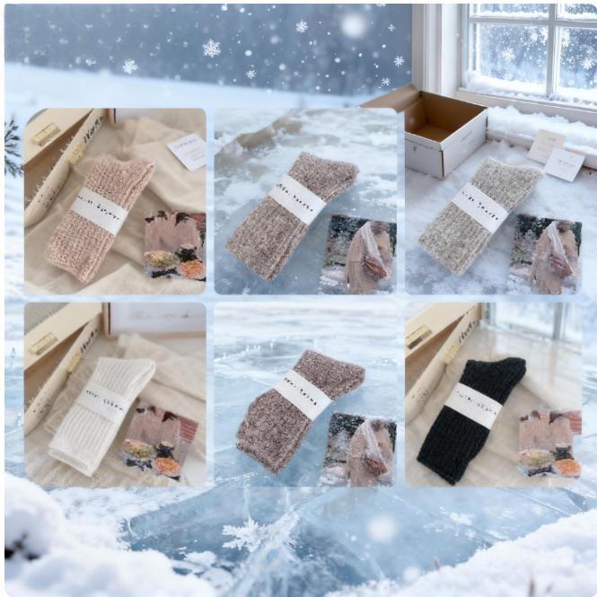 6 Pairs Winter Thermal Mid Tube Socks Cashmere Sleep Home Socks Fashion Winter Warm Velvet Socks  for Women