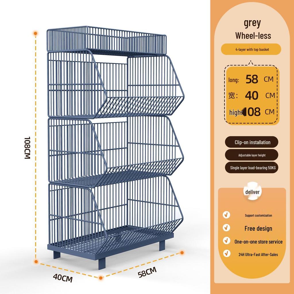 Multi-Layer Stackable Display Basket for Snacks & Vegetables