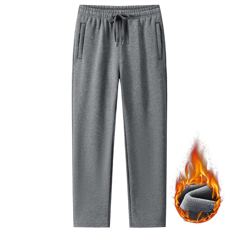

Мужские зимние брюки из плотного бархата большого размера, свободные спортивные брюки, однотонные мужские брюки, повседневные брюки для мужчин S серый