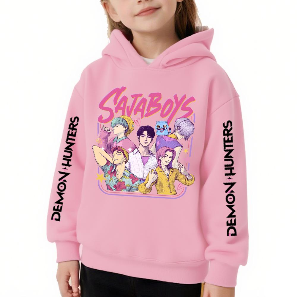 Autumn 3D Kpop Demon Hunter Saja Boys Printed Hoodies Fashionable Casual Sports Long Sleeved Children's Girl Hooded Sweatshirts