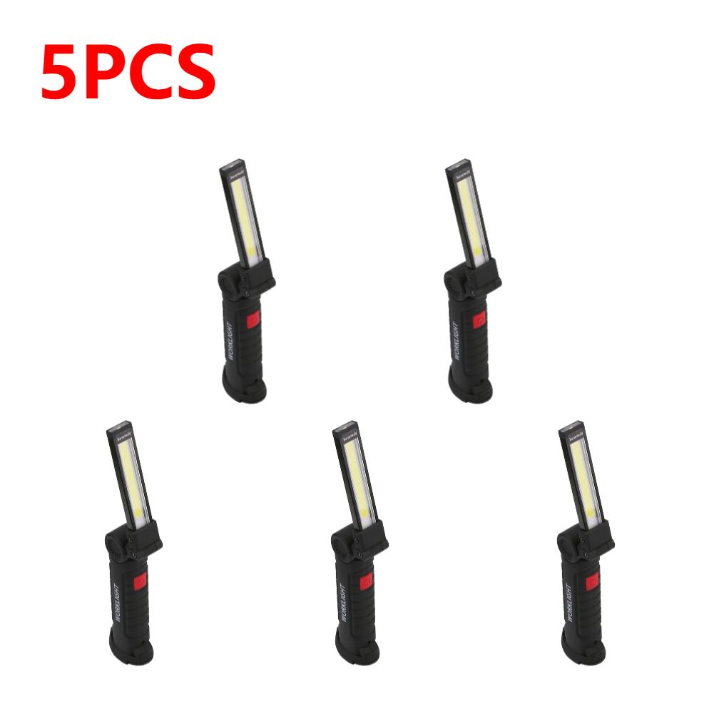 1-5PCS COB LED Folding Flashlight Portable Magnetic Work Light Lantern USB Rechargeable Emergency Repair Camping Torch Lamp