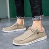 Scarpe Casual da Uomo in Tela Tinta Unita con Lacci Lino Punta Rotonda Scarpe Outdoor 2024