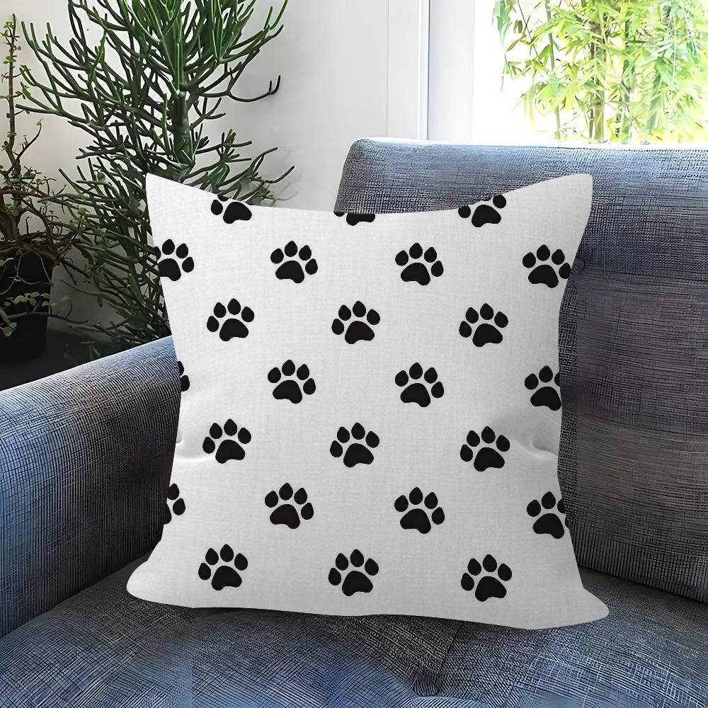 Fashion Black Cat Paw Cushion Cover Pillowcase Upholstery Sofa Throw Pillow Home Decor Pillowcas