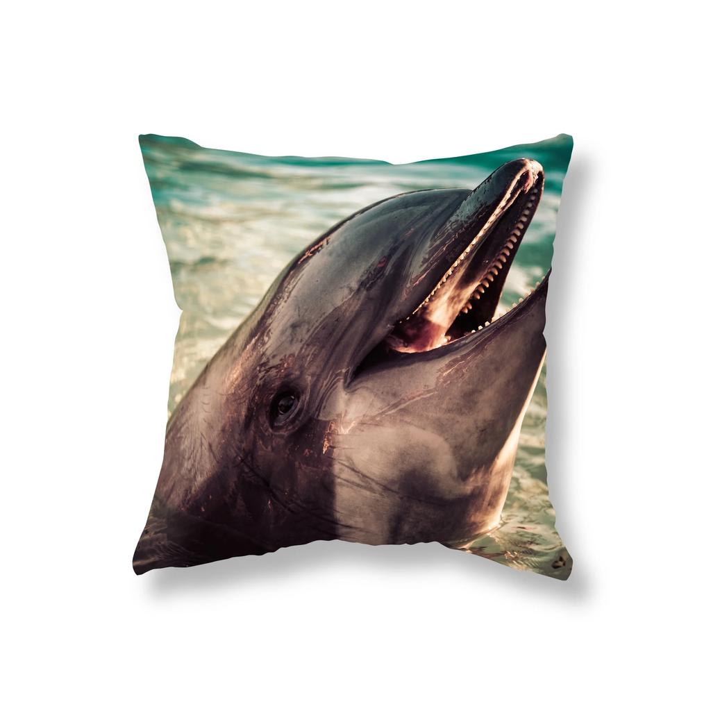 Living Room Sofa Car Cushion Cover Luxury Home Decoration Pillow Cover Cute Dolphin Marine Life Pillow Cover