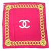 Used Chanel Coco Mark Logo Scarf Silk Pink 80cm Authentic 1195