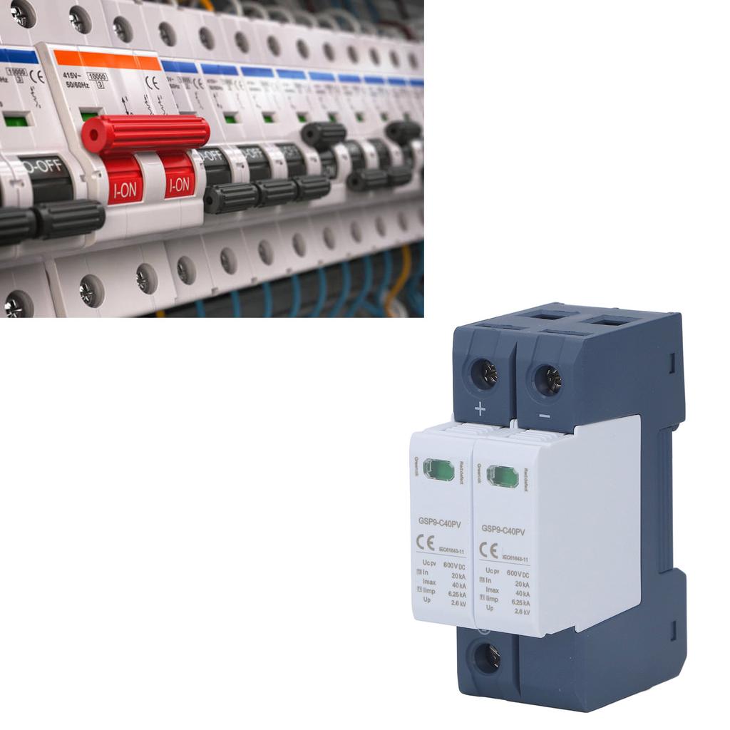 Surge Protective Device 2P 40KA DIN Rail Mounting Photovoltaic DC Surge Arrester Electrical Protecti