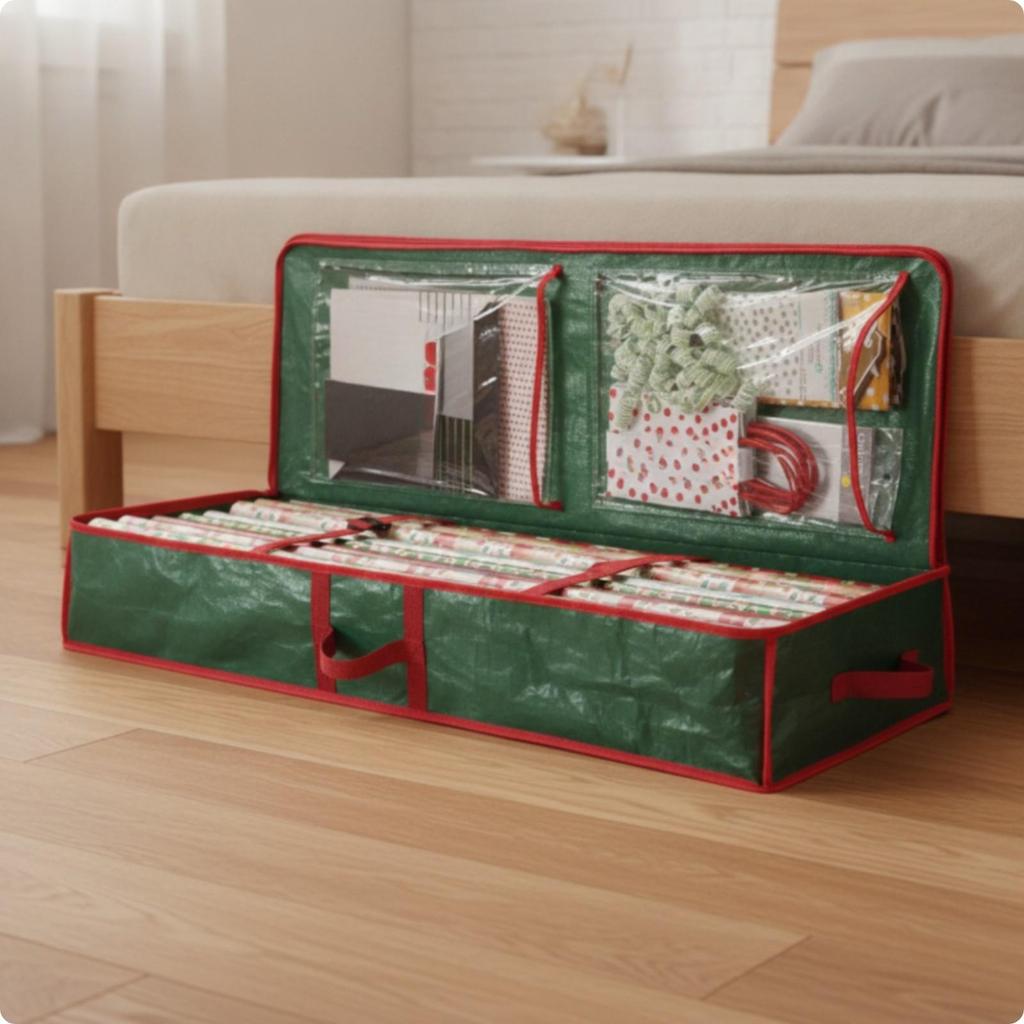 Storage Bag Space-Saving Rectangular Christmas with Zippered Closure