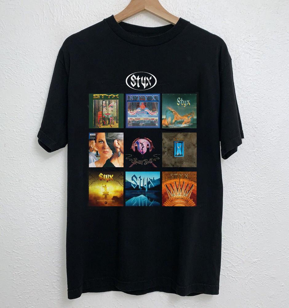 

NEW Styx Album Collection Classic Black Short Sleeve Cotton Tee Shirt Unisex T-Shirt M