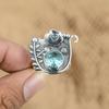 Mothers Day Sale Swiss Blue Topaz Stone Promise Wife Flower Ring Sterling Silver