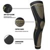 Ginocchiere lunghe in rame pieno, maniche compressive per gambe in nylon traspiranti antiscivolo con spandex