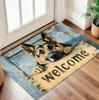 Retro Style Dog Carpet and Flower Home Mat Material Suitable for Entrance Laundry Room Living Room Door Home Decoration Carpet