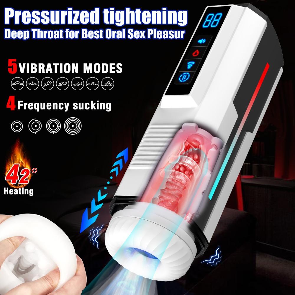 Automatic Telescopic Rotation Male Masturbator Vibration Heated Blowjob Sexmachine Sex Toy for Men Masturbation Cup Pocket Pussy