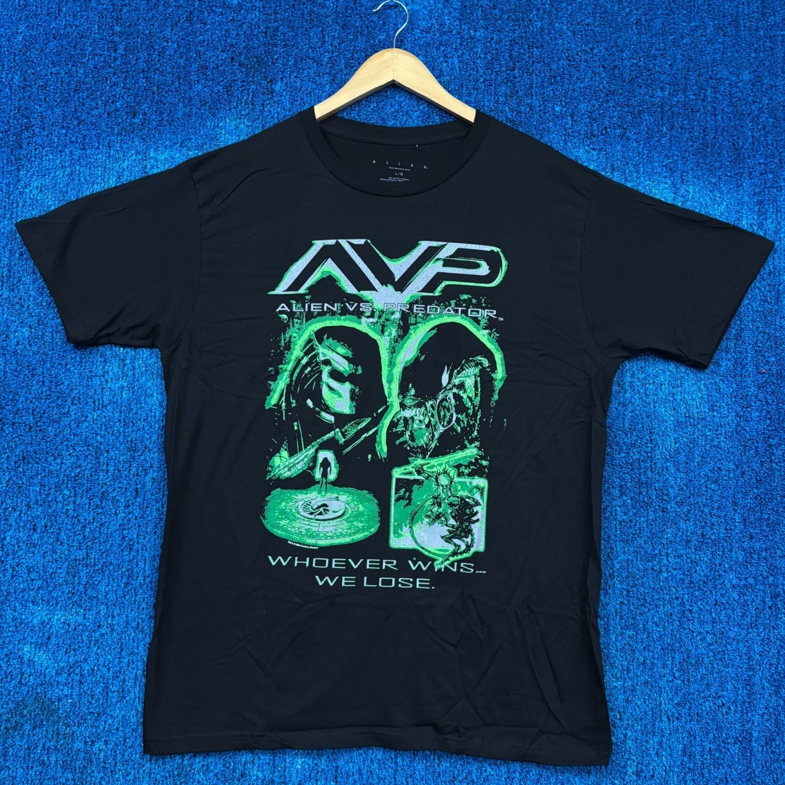 Alien VS Predator “Whoever Wins We Lose” Graphic T-Shirt Size L Unisex T-Shirt XL