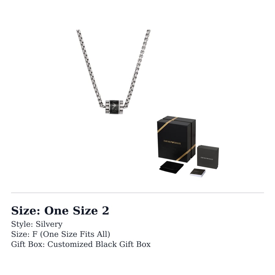 EMPORIO ARMANI Stainless Steel Necklaces Men's Black EGS2844040