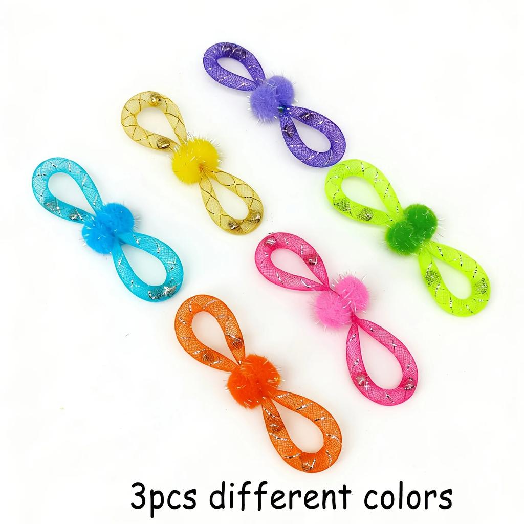 3/1Pc Pet Cat Hose Toy with Bell, Assorted Colors Bow Decor Cat Toy, Relieve Boredom Self-Amusement Interactive Toy