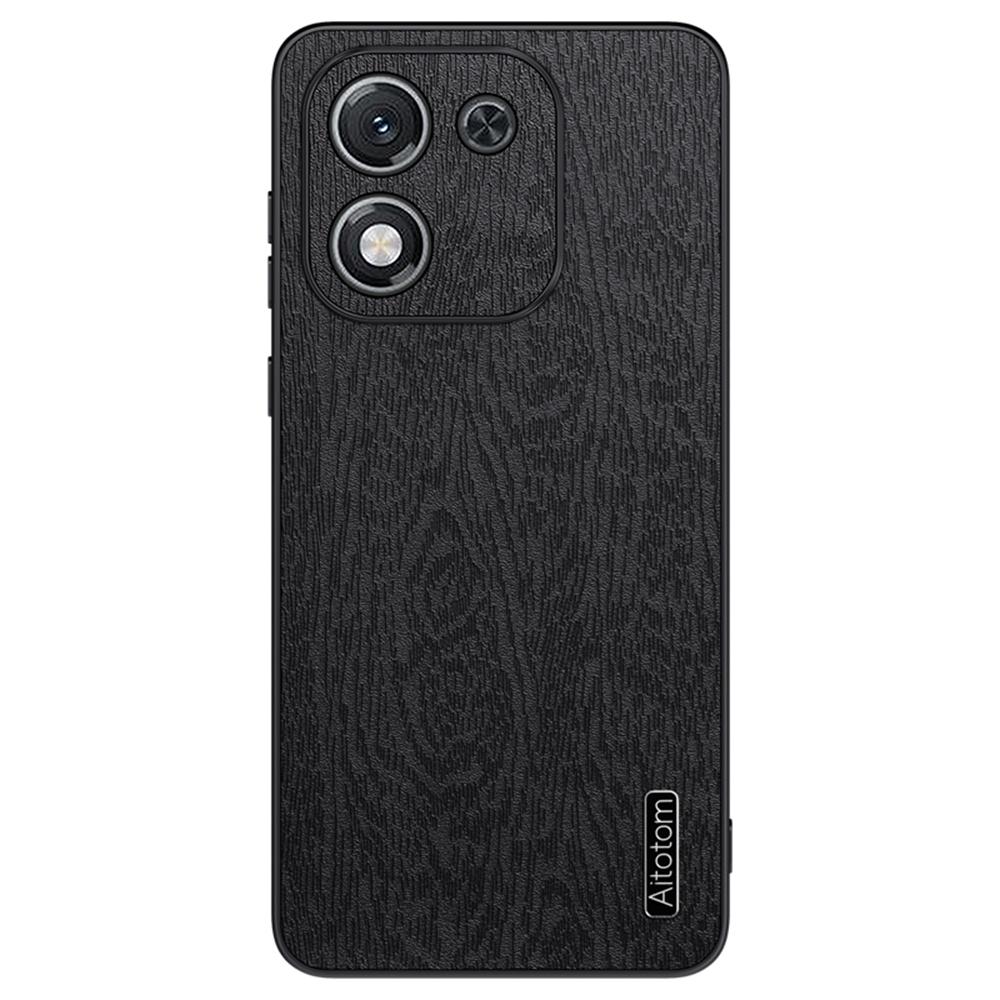 For Honor X70i Case Wood Texture PU Leather Coated PC TPU Phone Cover