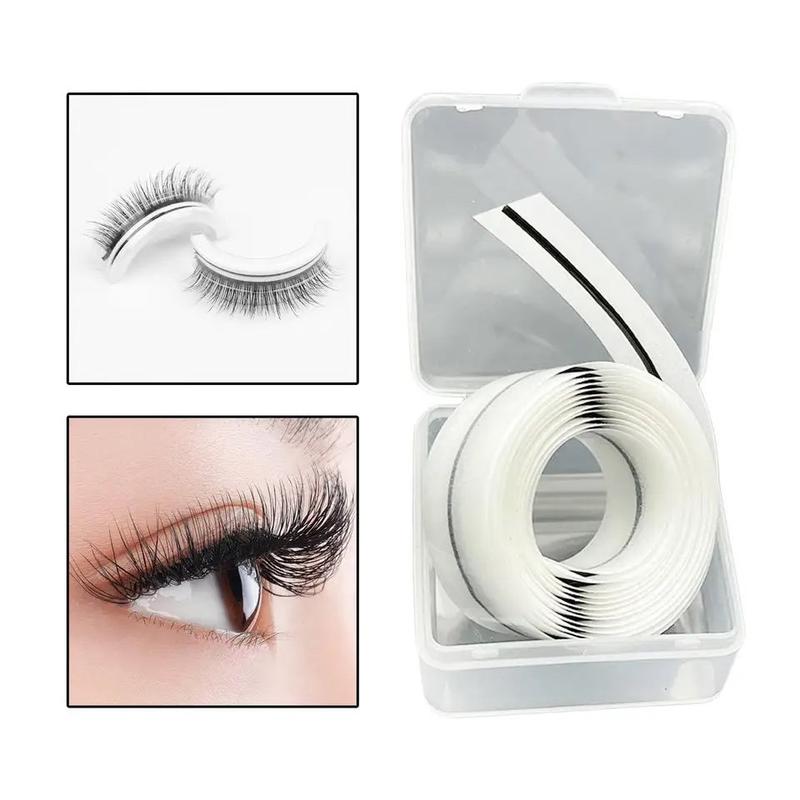 Self-Adhesive False Eyelash Clear Black Heat-Sensitive Jelly Strip, Reusable Long-Lasting Windproof WaterproofMakeup