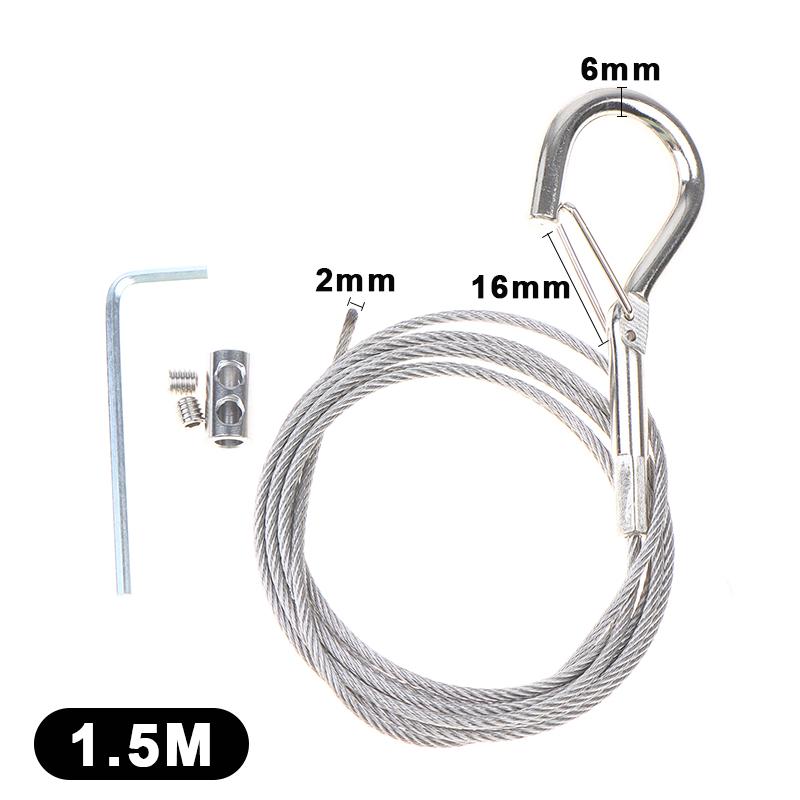 Locking Stainless Steel Wire Rope Adjustable Retractable Suspension Lanyard for Industrial Equipment Hanging Work
