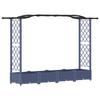 Raised Planter with Trellis and Hanging Roof Gray 207 x 40 x 126 cm PP