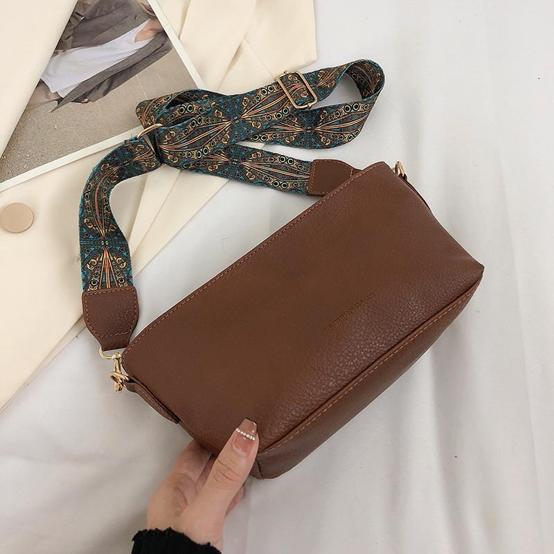 Модная мягкая минималистичная женская маленькая квадратная сумка из ПУ-кожи кофейный