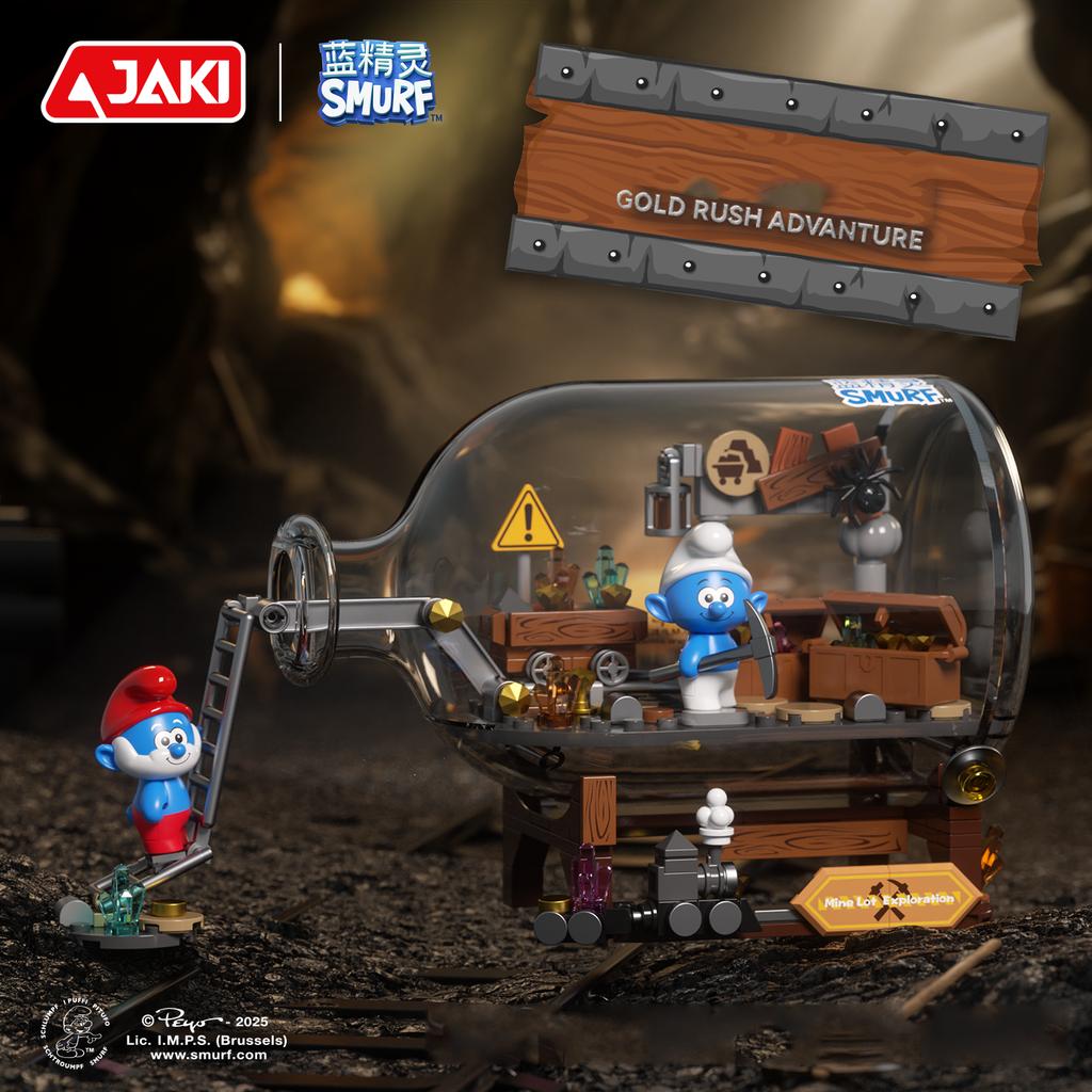 Smurfs Drift Bottle Building Blocks Mushroom Cultivation Garden Forest Fruit Drink House Model Bricks Kids DIY Toys Holiday Gift