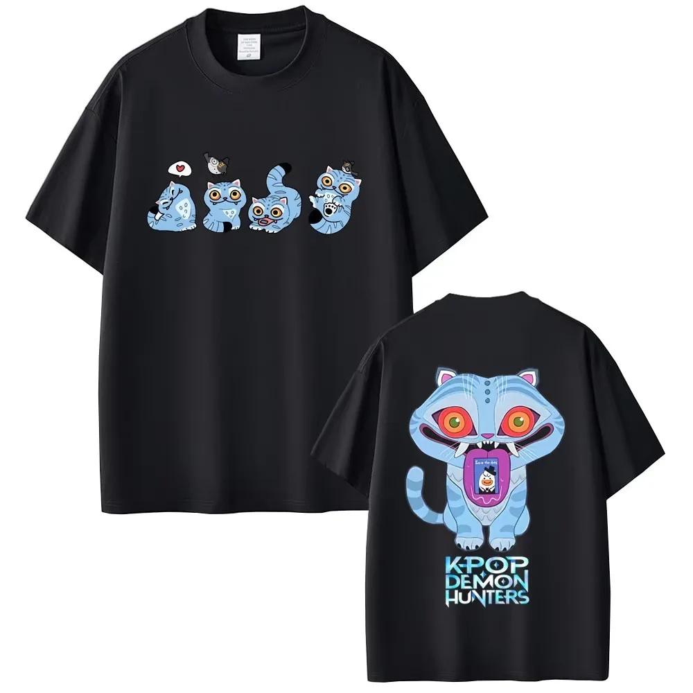 LUXEON Loose Fit Crew Neck Short Sleeve T-Shirt Casual Comfortable Polyester K Pop Demon Hunters Hunter of Demons Round Neck Top