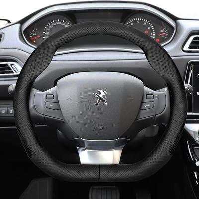 For Peugeot Steering Wheel Cover D-Shaped Ultra-Thin 308 408 508 2008 3008 E3008 RCZ Accesorios Para Auto Cars