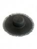 Womens Large Brim Woven Straw Sun Hat With Fringe Trim Bohemian Beach Hat Summer