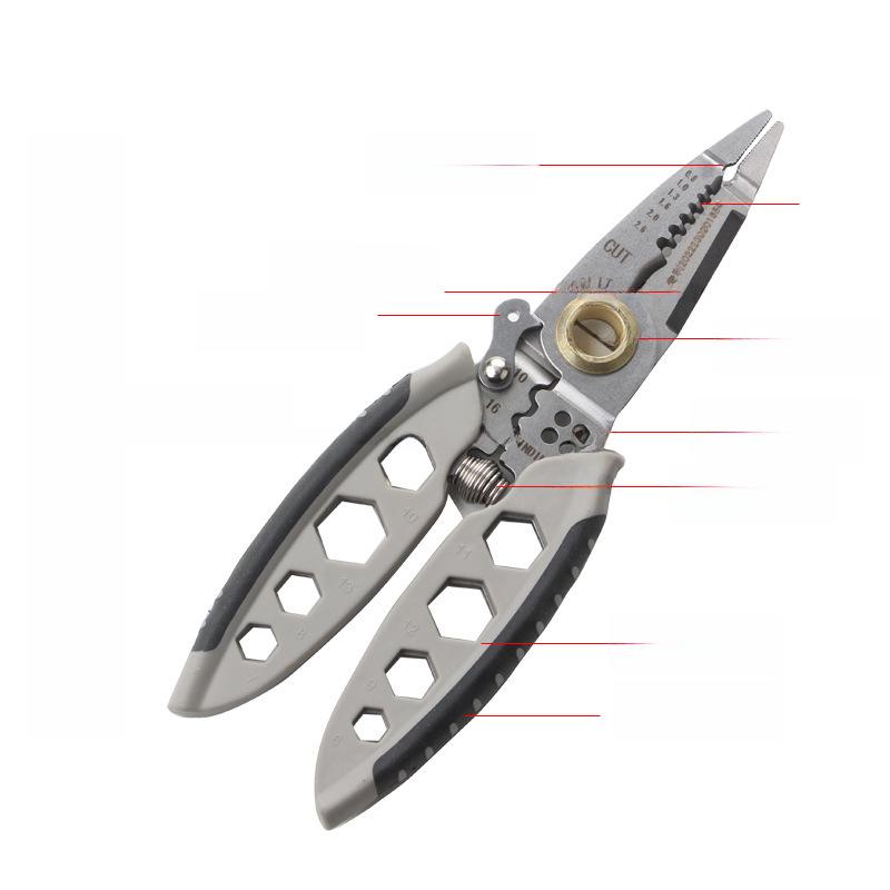 Electrician's Multifunctional Wire Stripping and Crimping Pliers