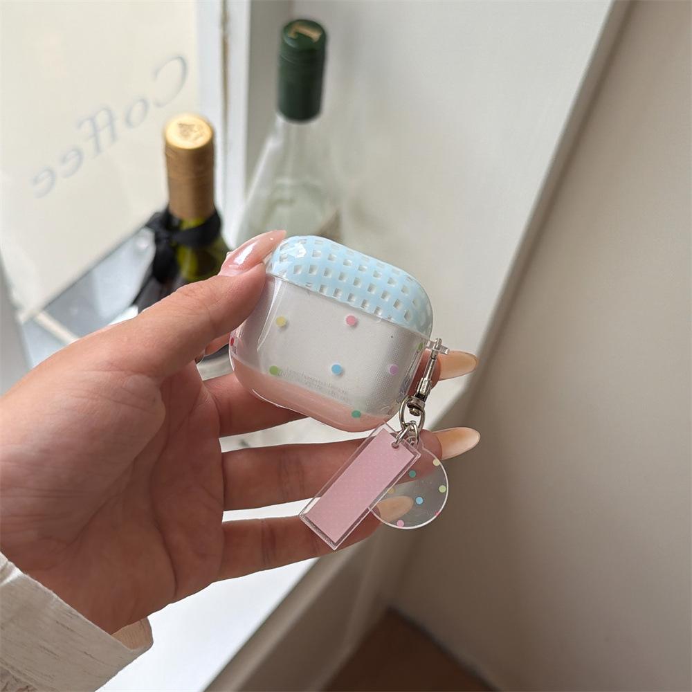Spring girl color polka dot apple earphone cover for AirPods 1 /1 generation simple creative shell PRO1/PRO1
