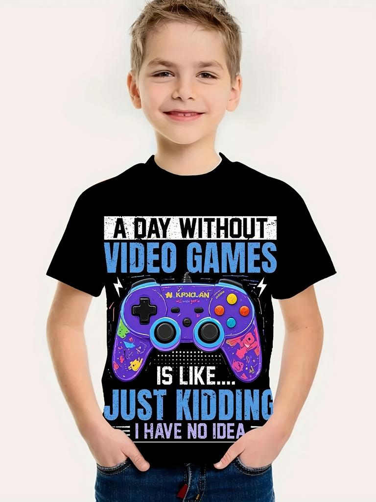 Ubrania Dziecięce Chłopięce Halloween Rekin Dynia Nadruk Chłopięcy T-shirt Krótki Rękaw Kreskówkowy Graficzny T-shirty O-Neck Odzież Dziecięca